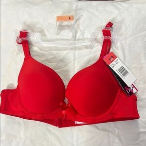 Aerie Red Padded Bra with Adjustable Straps